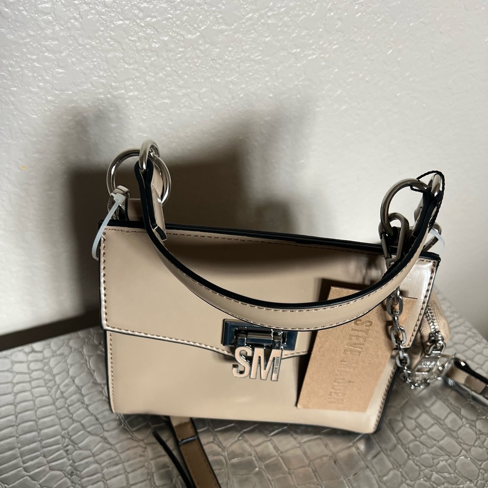 STEVE MADDEN MINI HANDBAG NWT TAUPE BEIGE